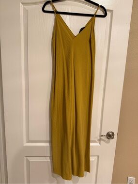 Banana Republic Mustard Slip Maxi Dress with Spaghetti Straps